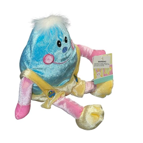 Vintage Dan Dee Plush Easter Egg Humpty Dumpty Nursery Baby Shower Gift Blue 9” - Picture 9 of 13